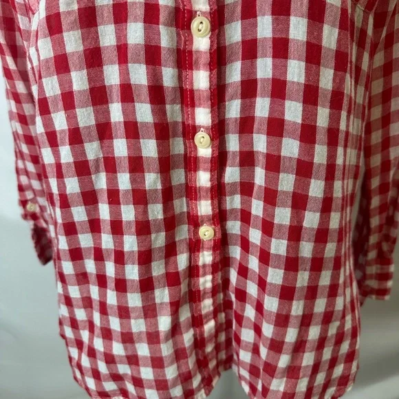 Ralph Lauren Denim and Supply Red/White Gingham long sleeve 💯 cotton Size L - Picture 7 of 13